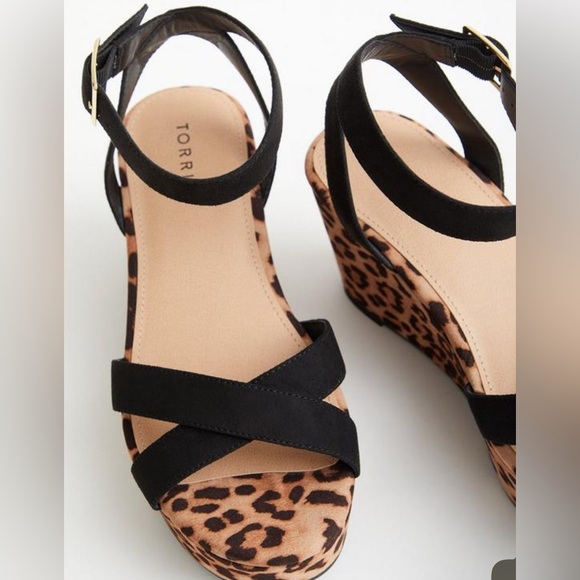 Torrid Faux Suede Platform Wedge - Leopard - Picture 2 of 8